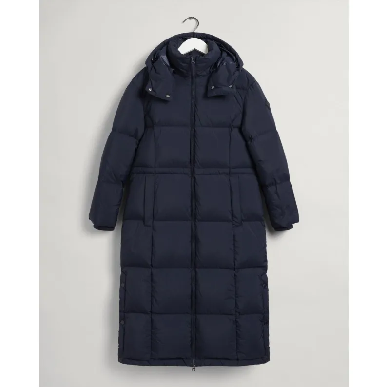 GANT Full Length Down & Feather Coat - Evening Blue 4751057