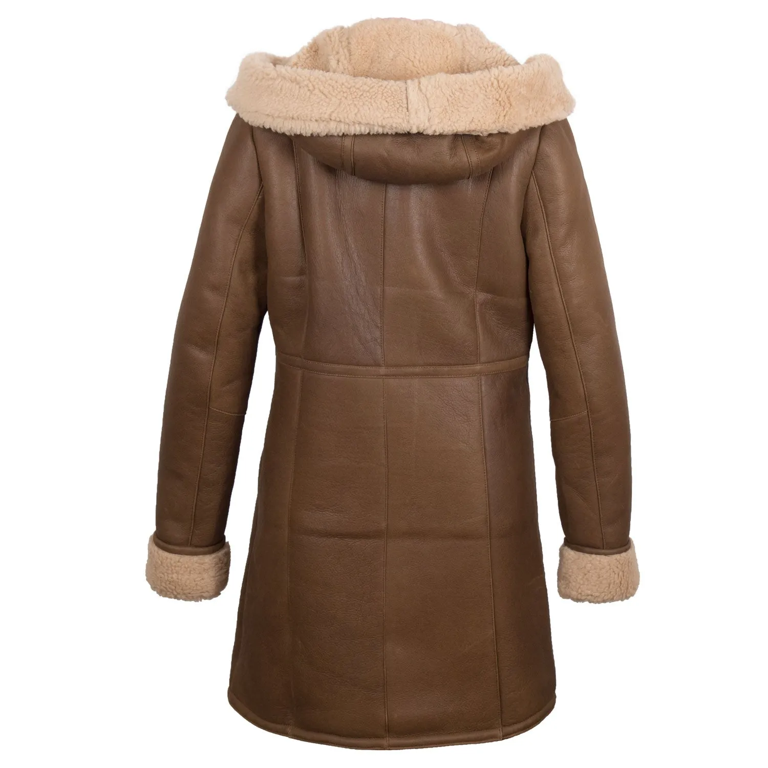 Halyna Ladies Luxury Cognac Sheepskin Coat