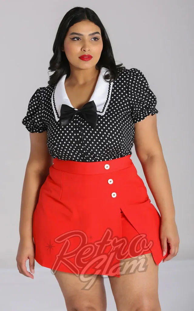 Hell Bunny Naomi Polka Dot Blouse