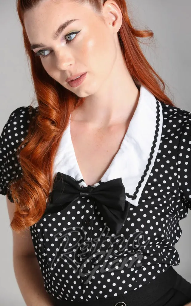 Hell Bunny Naomi Polka Dot Blouse