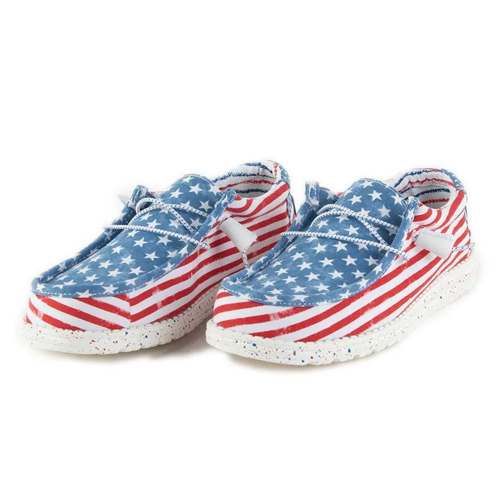 Hey Dude Men’s Wally Patriotic Shoes