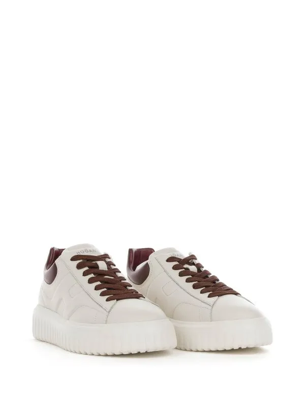 Hogan H-Stripes Cream Leather Sneaker