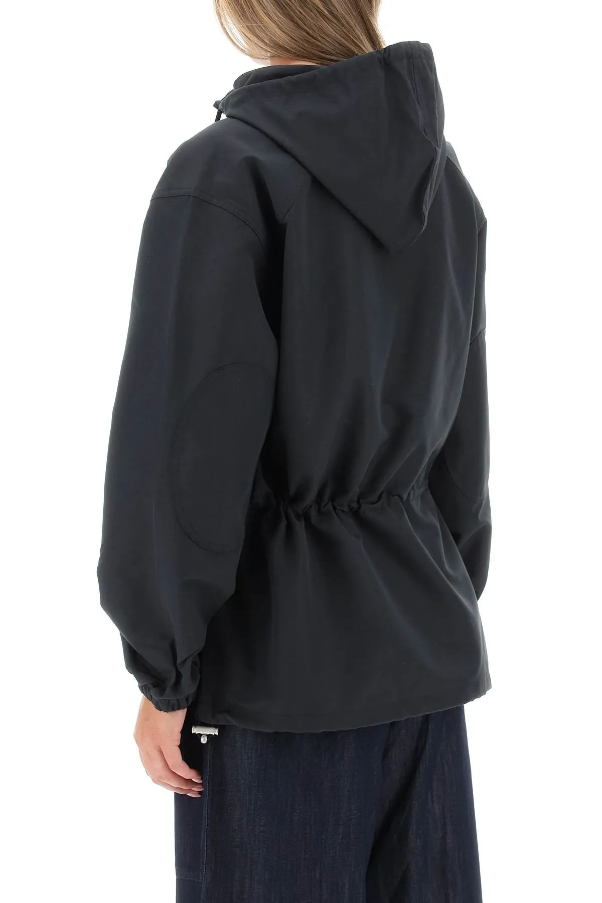 Kenzo black windbreaker anorak with ripstop fabric FD62BL1749NM