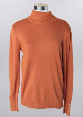 KEREN HART, LTD SWEATER *PLUS* PUMPKIN TURTLENECK SOLID LS