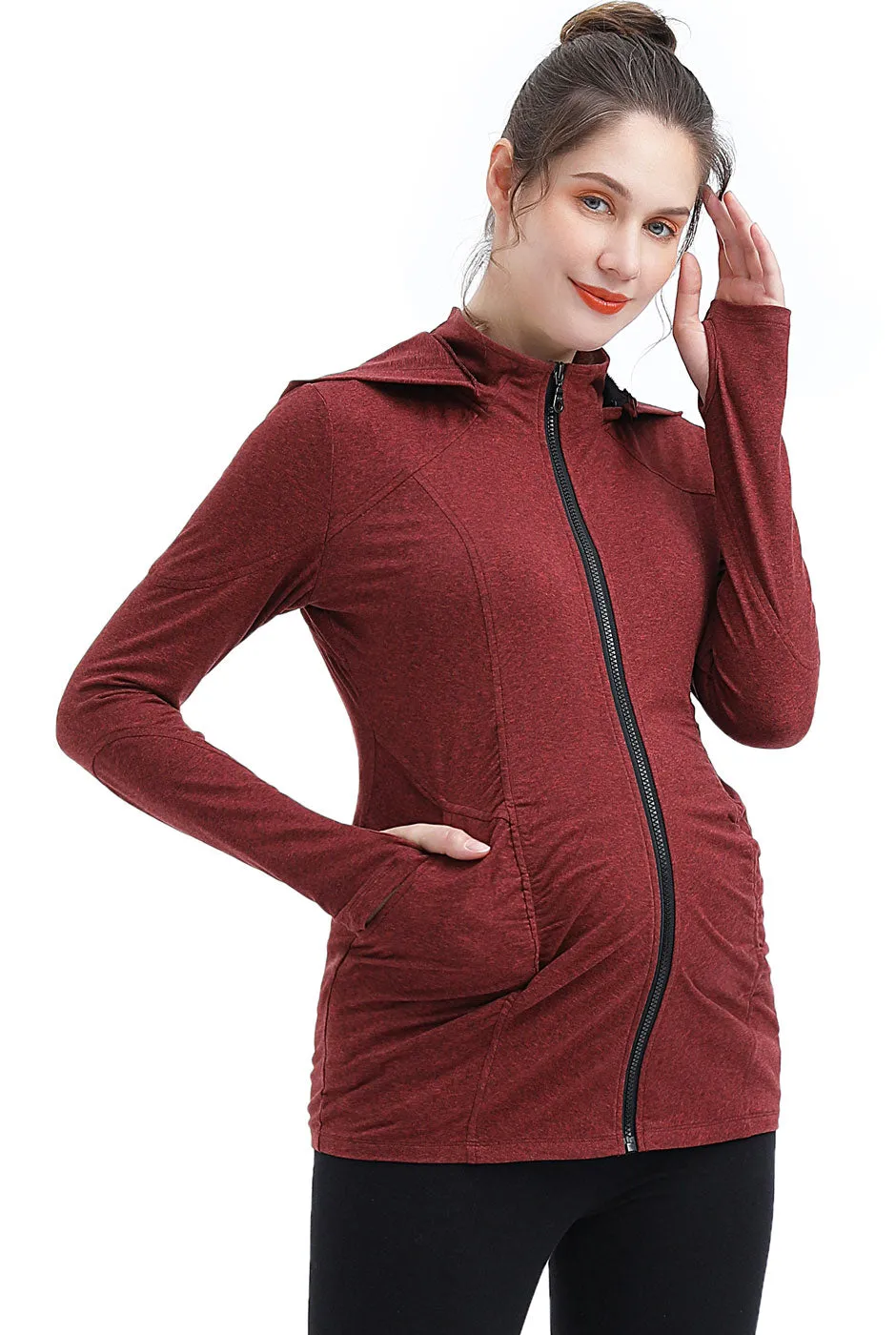 Kimi + Kai Maternity Jojo Performance Jacket with Detachable Hood