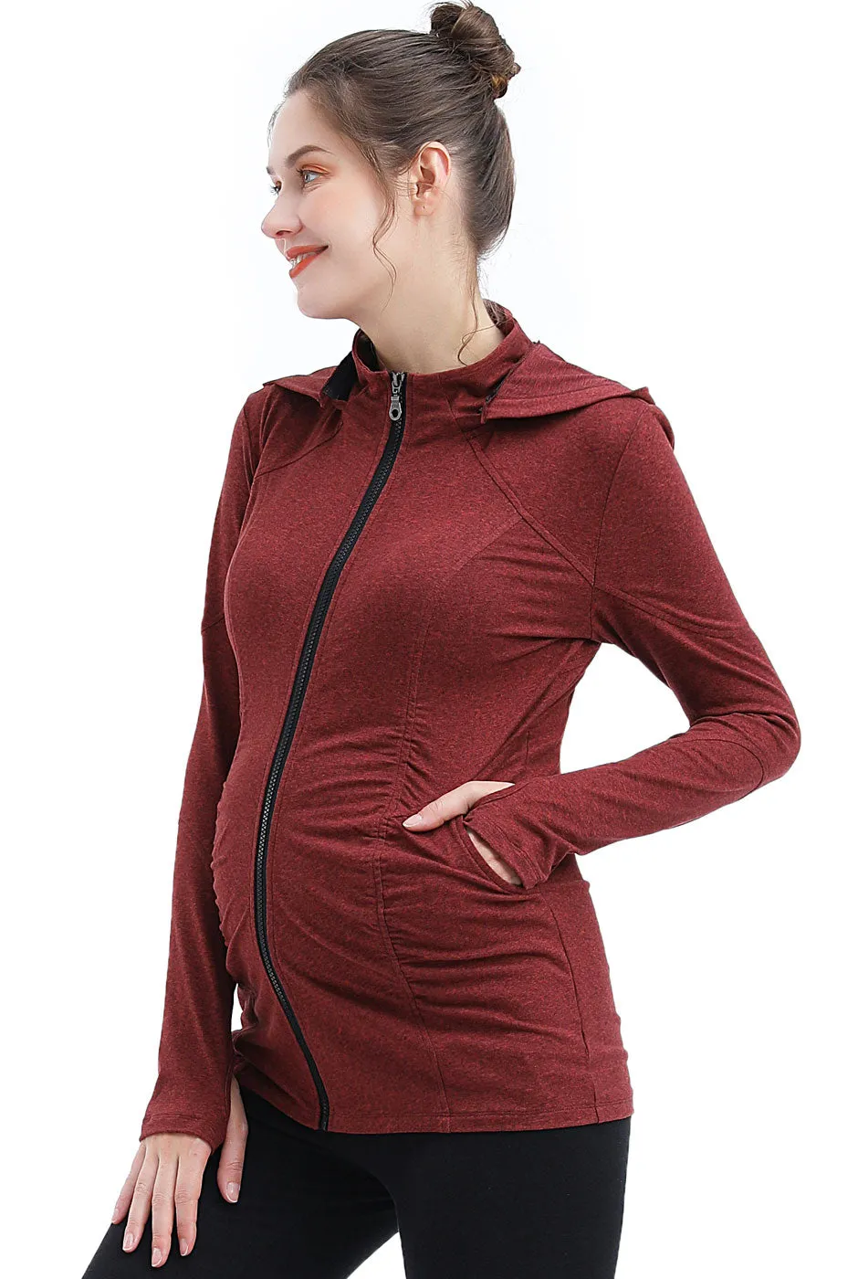 Kimi + Kai Maternity Jojo Performance Jacket with Detachable Hood