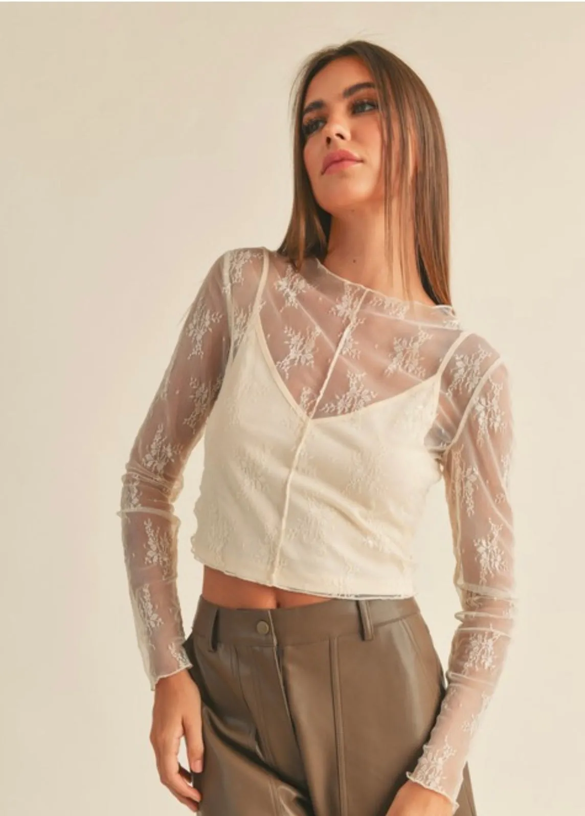 Lace Top with Lining Insert