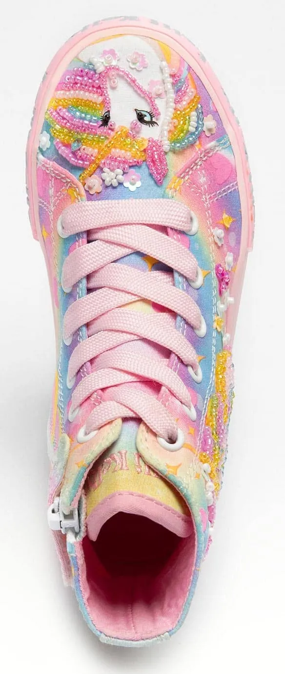 LELLI KELLY LKED 4150 UNICORN RAINBOW CANVAS BOOTS HI-TOPS ROSA