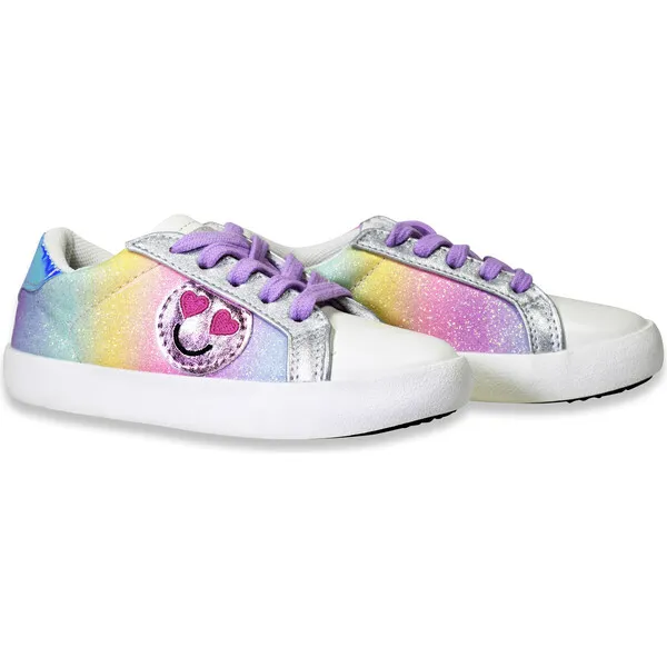 Little Chicken Dolly Sneaker, Rainbow Glitter