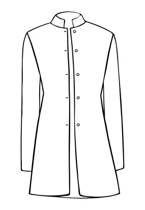 Long Nehru Jacket in Duck Egg