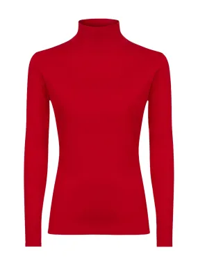 Maglietta collo alto in Eco Cotton - Rosso