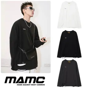 MAMC  |Unisex Street Style Long Sleeves Logo Tops