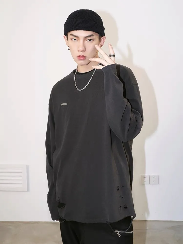 MAMC  |Unisex Street Style Long Sleeves Logo Tops