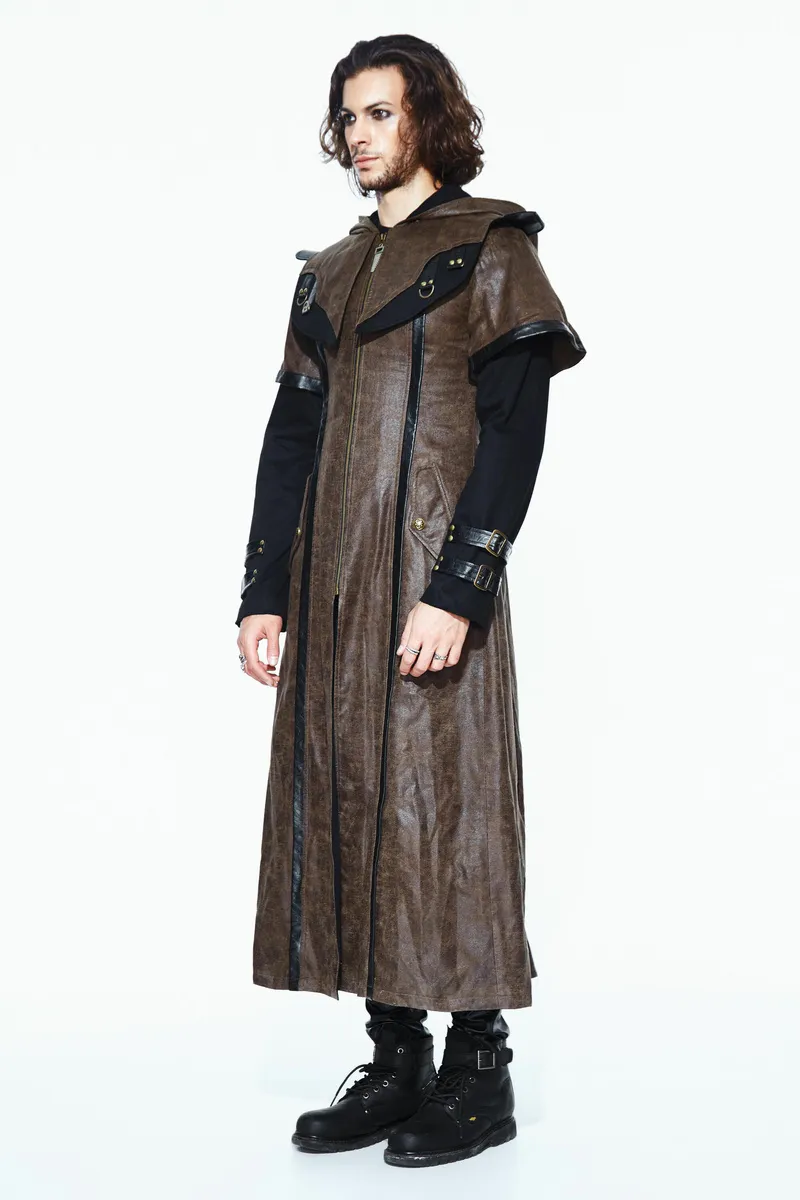 men's coat DEVIL FASHION - Fifth Symphony Steampunk Trench Coat With Cape Collar - CT078  -  Metal-shop