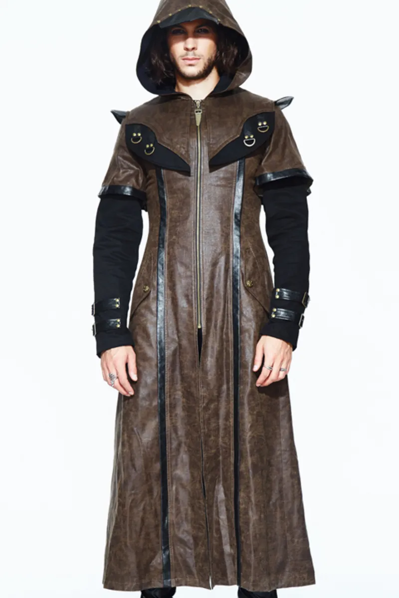 men's coat DEVIL FASHION - Fifth Symphony Steampunk Trench Coat With Cape Collar - CT078  -  Metal-shop