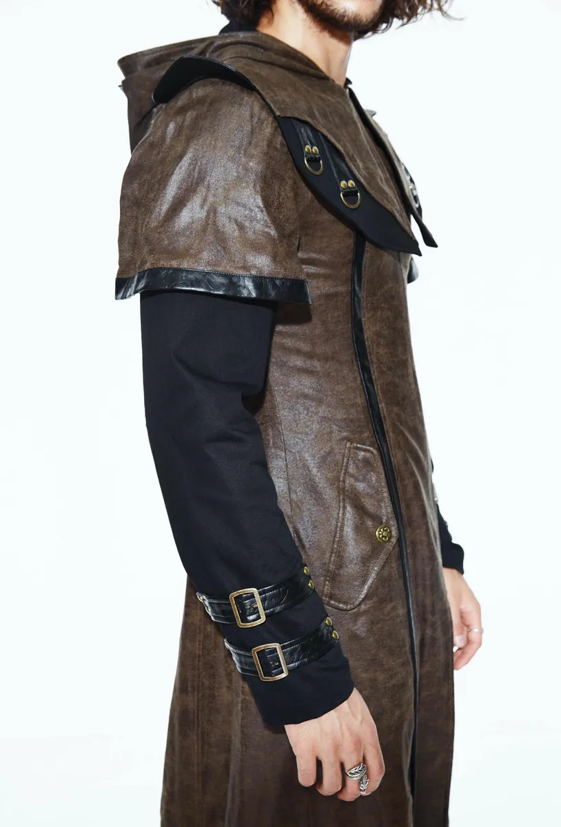 men's coat DEVIL FASHION - Fifth Symphony Steampunk Trench Coat With Cape Collar - CT078  -  Metal-shop