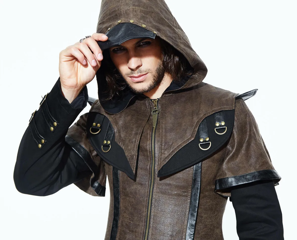 men's coat DEVIL FASHION - Fifth Symphony Steampunk Trench Coat With Cape Collar - CT078  -  Metal-shop