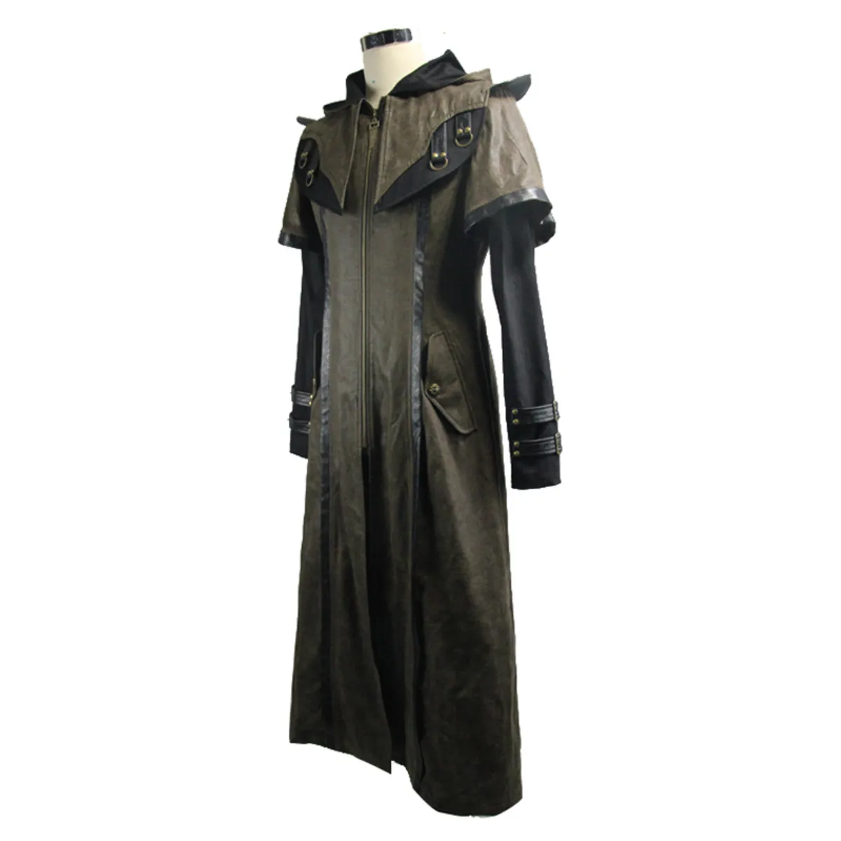 men's coat DEVIL FASHION - Fifth Symphony Steampunk Trench Coat With Cape Collar - CT078  -  Metal-shop