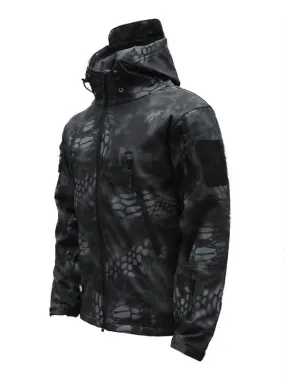 Mens Jacket Hooded Zipper Polyester Fashionable Black Jacket