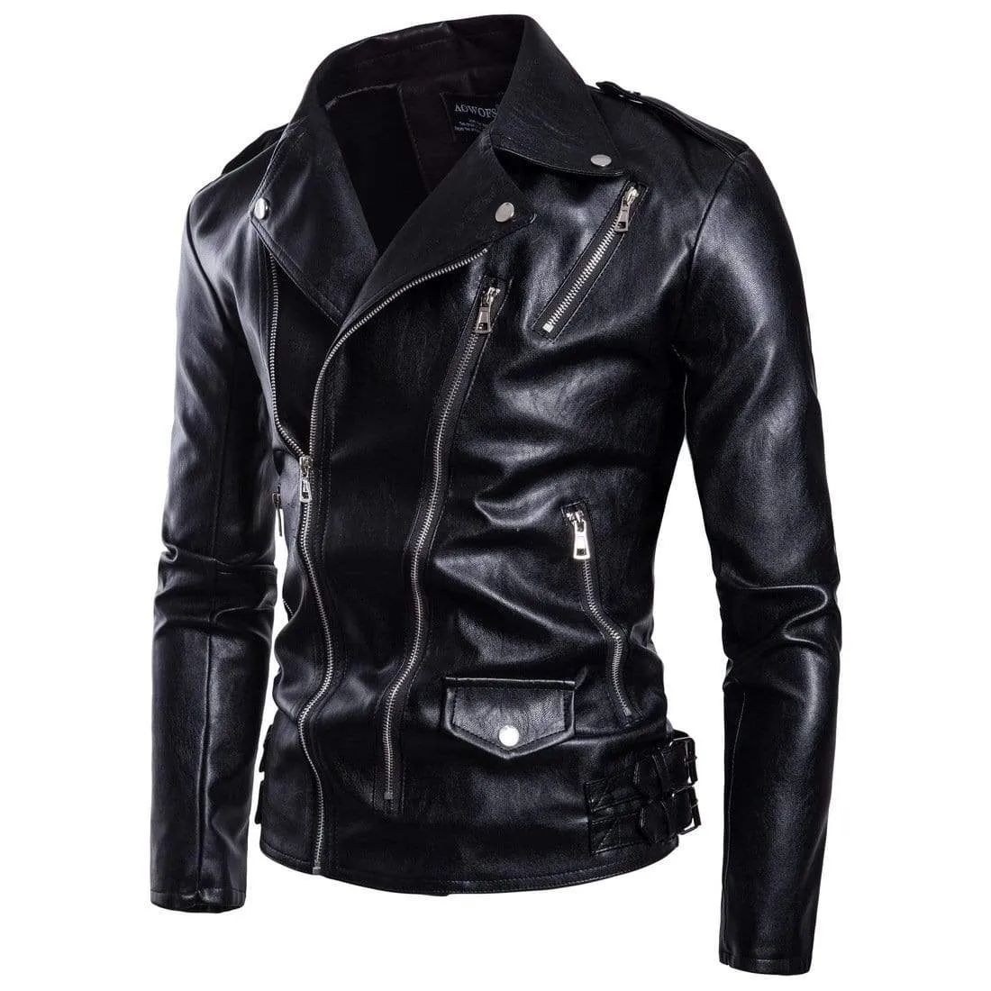 Men's Punk Lapel Multi-zips Jackets