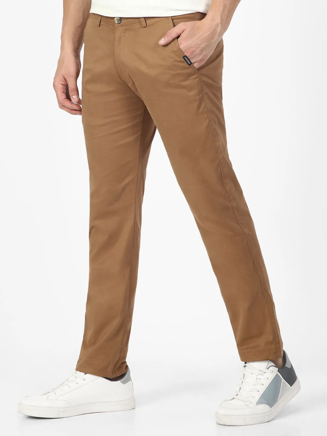 Men's Slim Fit Dark Khaki Casual Chinos Trouser