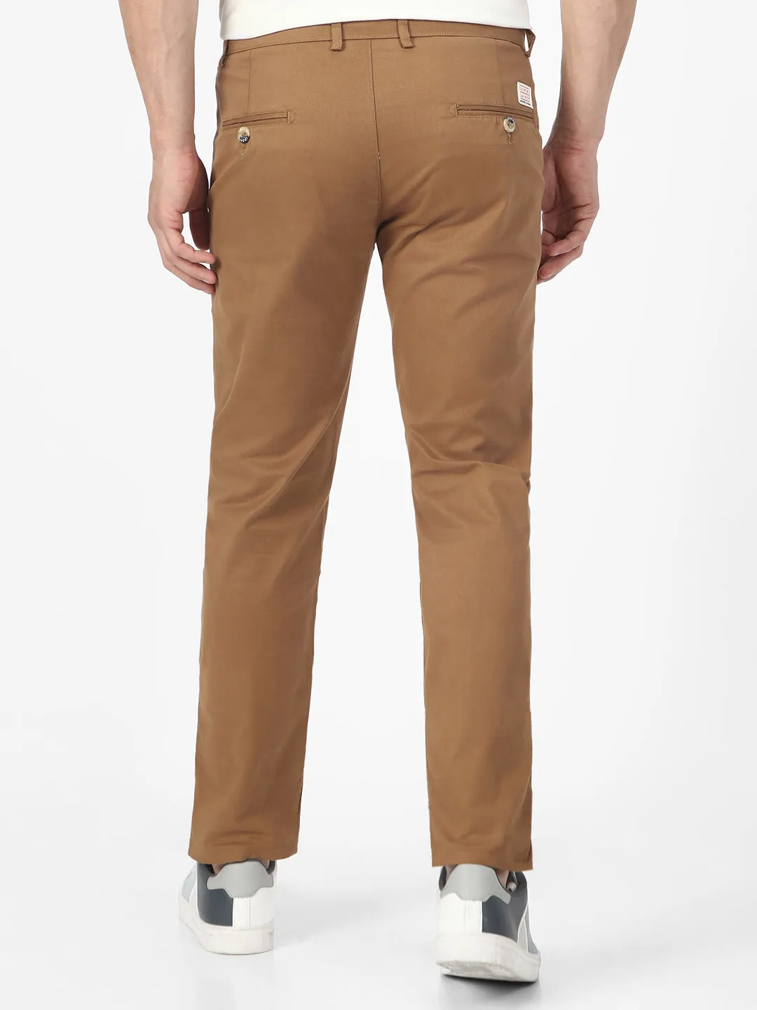 Men's Slim Fit Dark Khaki Casual Chinos Trouser