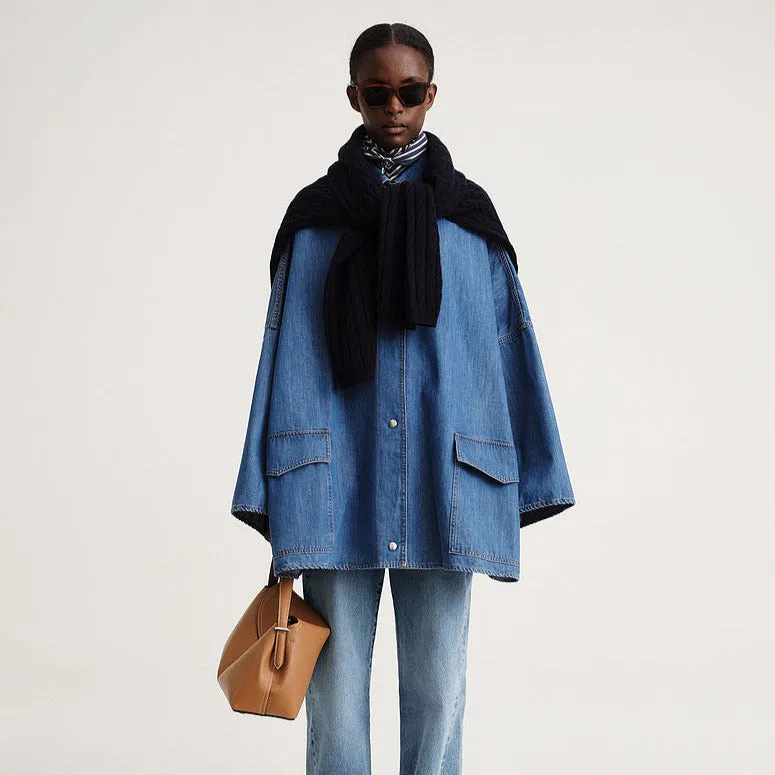 Mid-Length Denim Coat