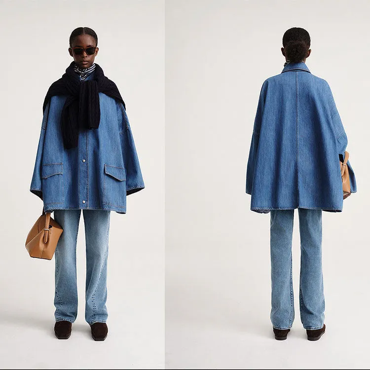 Mid-Length Denim Coat