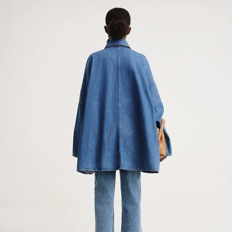 Mid-Length Denim Coat