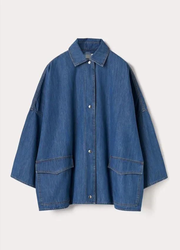 Mid-Length Denim Coat