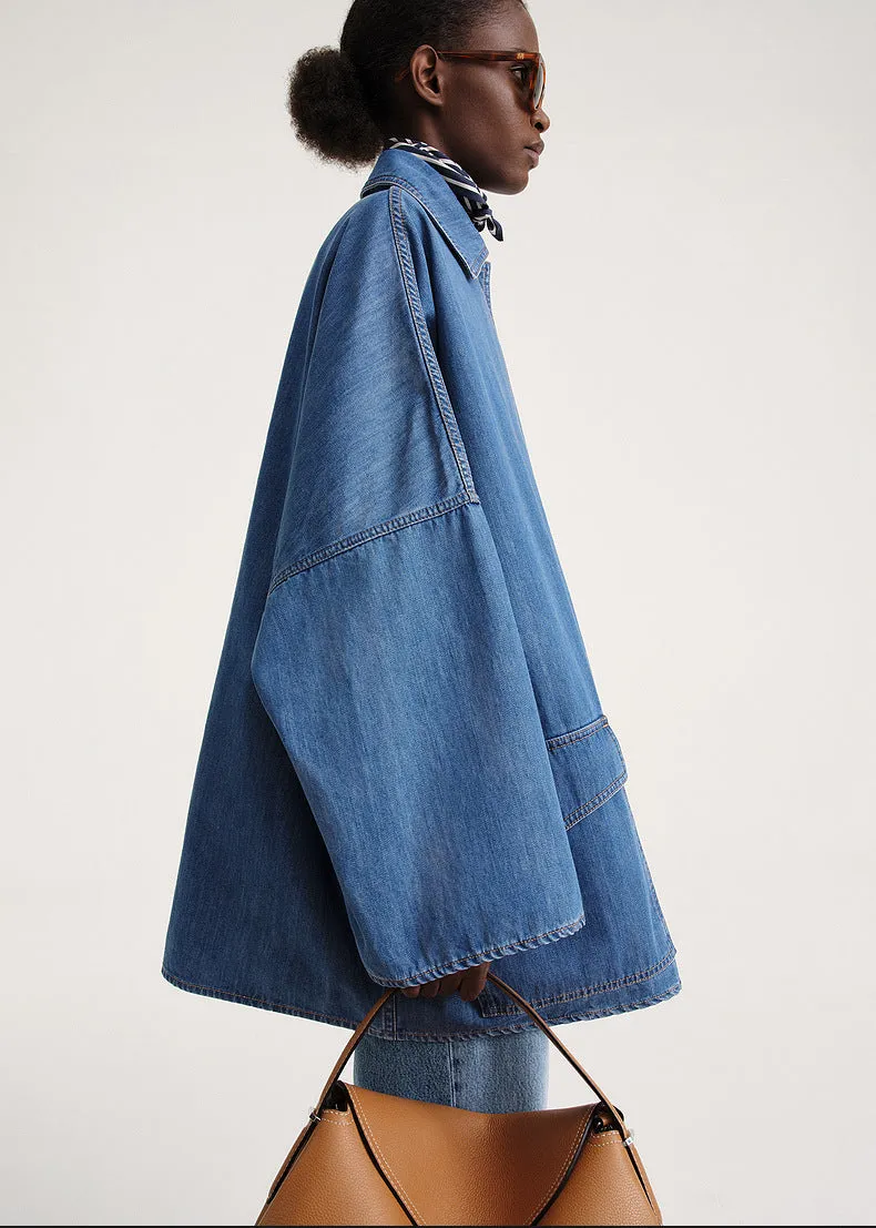 Mid-Length Denim Coat