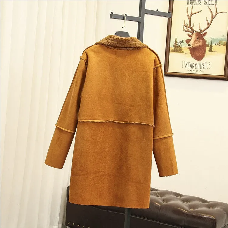 Mid-Length Suede Coat