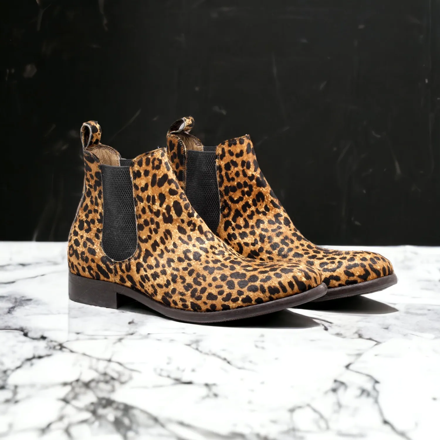 Mister Otos 40179 Men's Shoes Leopard Print Chealsea Boots (MIS1143)