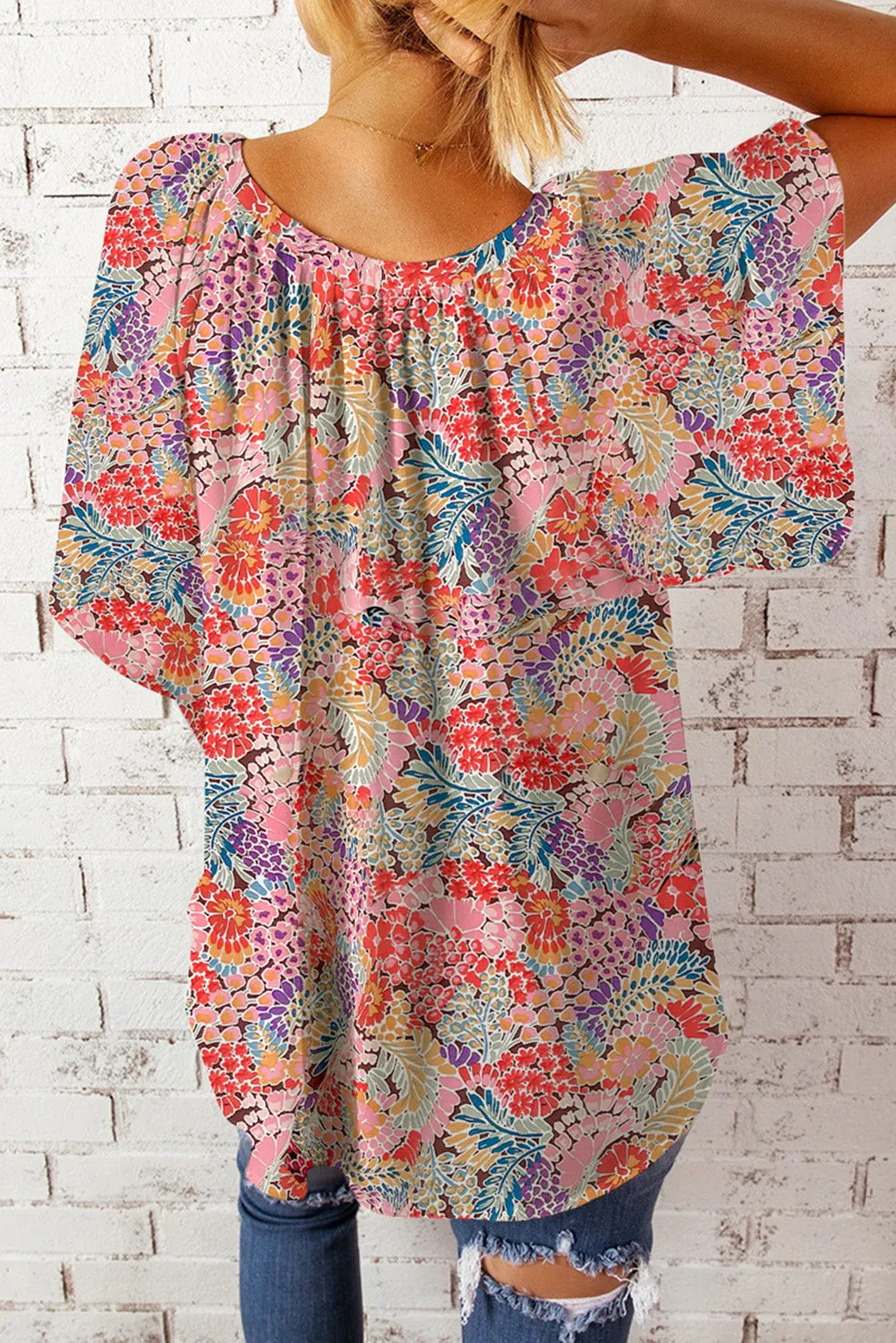 Mix It Up Florals V Neck Blouse