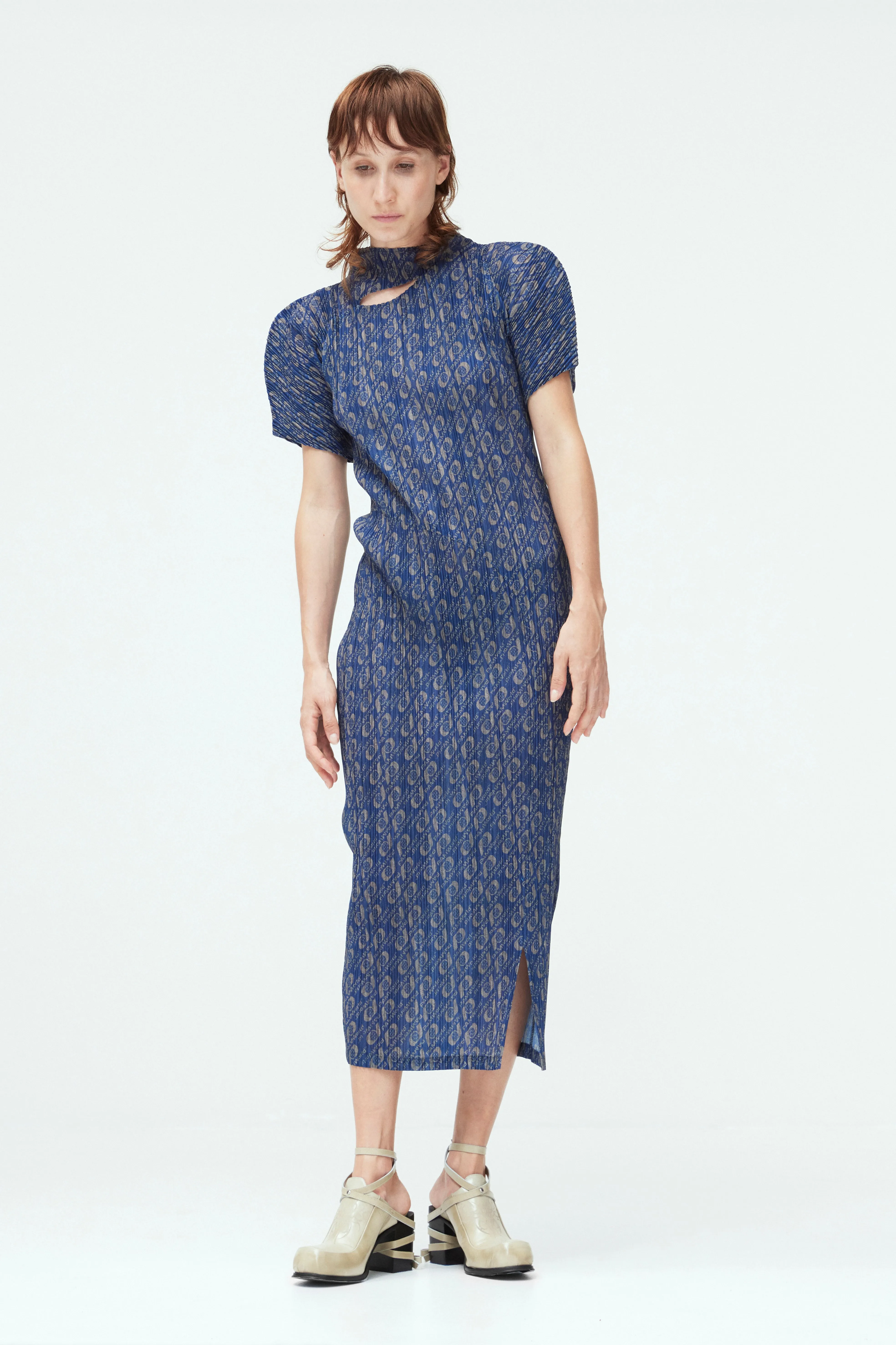 MONOGRAM PLEATED DRESS