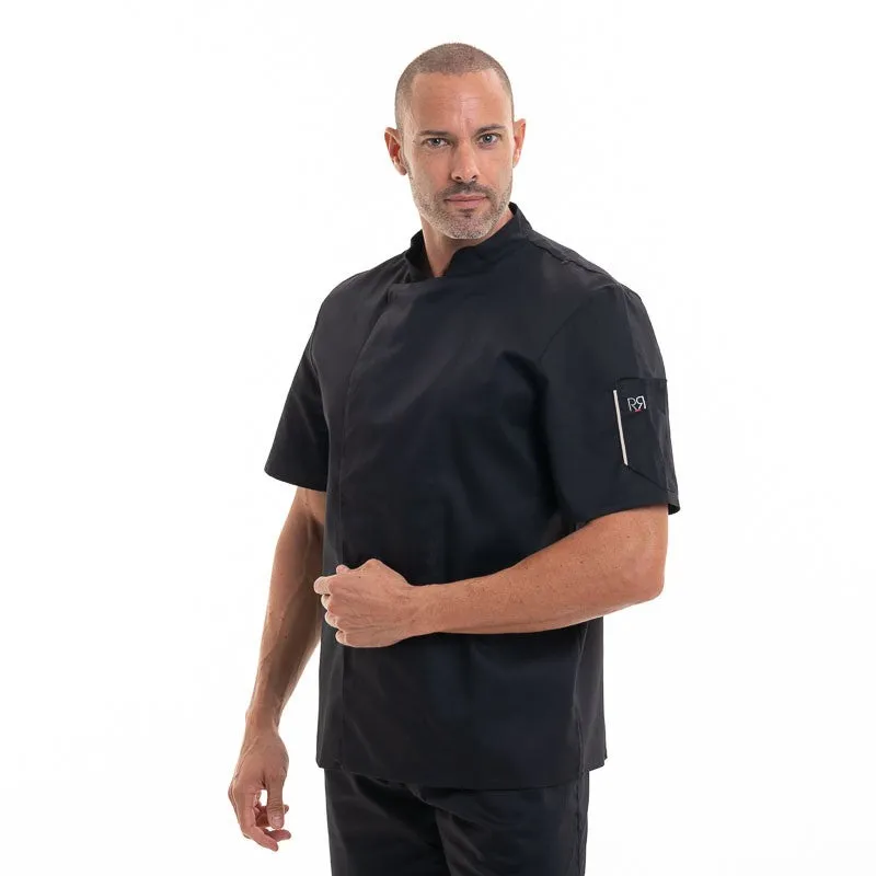 Nero Black Short Sleeve Pastry Chef Coat - ROBUR can be rewritten as Robur Nero Black Pastry Chef Coat - Short Sleeve for better