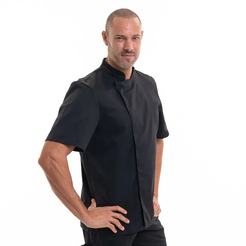 Nero Black Short Sleeve Pastry Chef Coat - ROBUR can be rewritten as Robur Nero Black Pastry Chef Coat - Short Sleeve for better