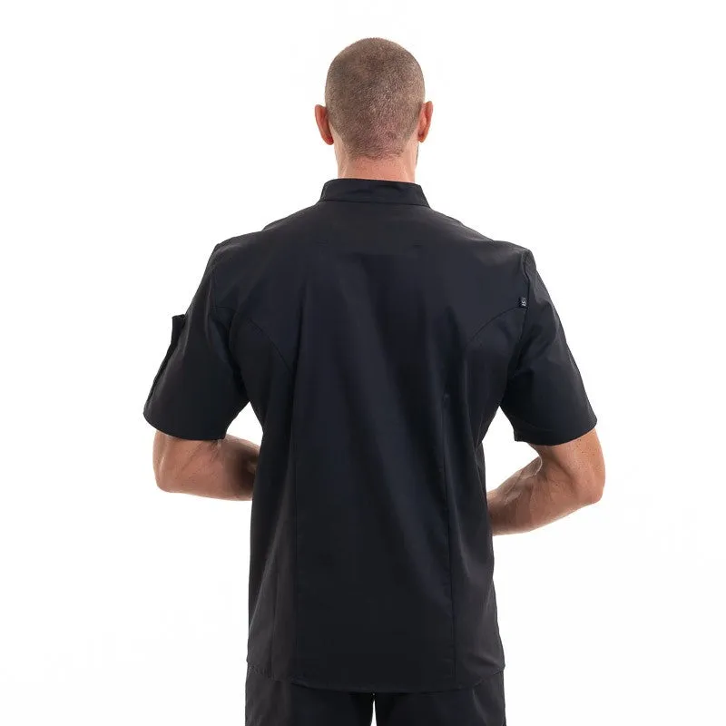 Nero Black Short Sleeve Pastry Chef Coat - ROBUR can be rewritten as Robur Nero Black Pastry Chef Coat - Short Sleeve for better