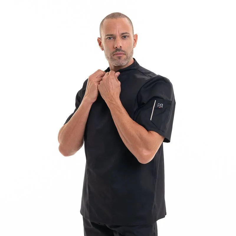 Nero Black Short Sleeve Pastry Chef Coat - ROBUR can be rewritten as Robur Nero Black Pastry Chef Coat - Short Sleeve for better