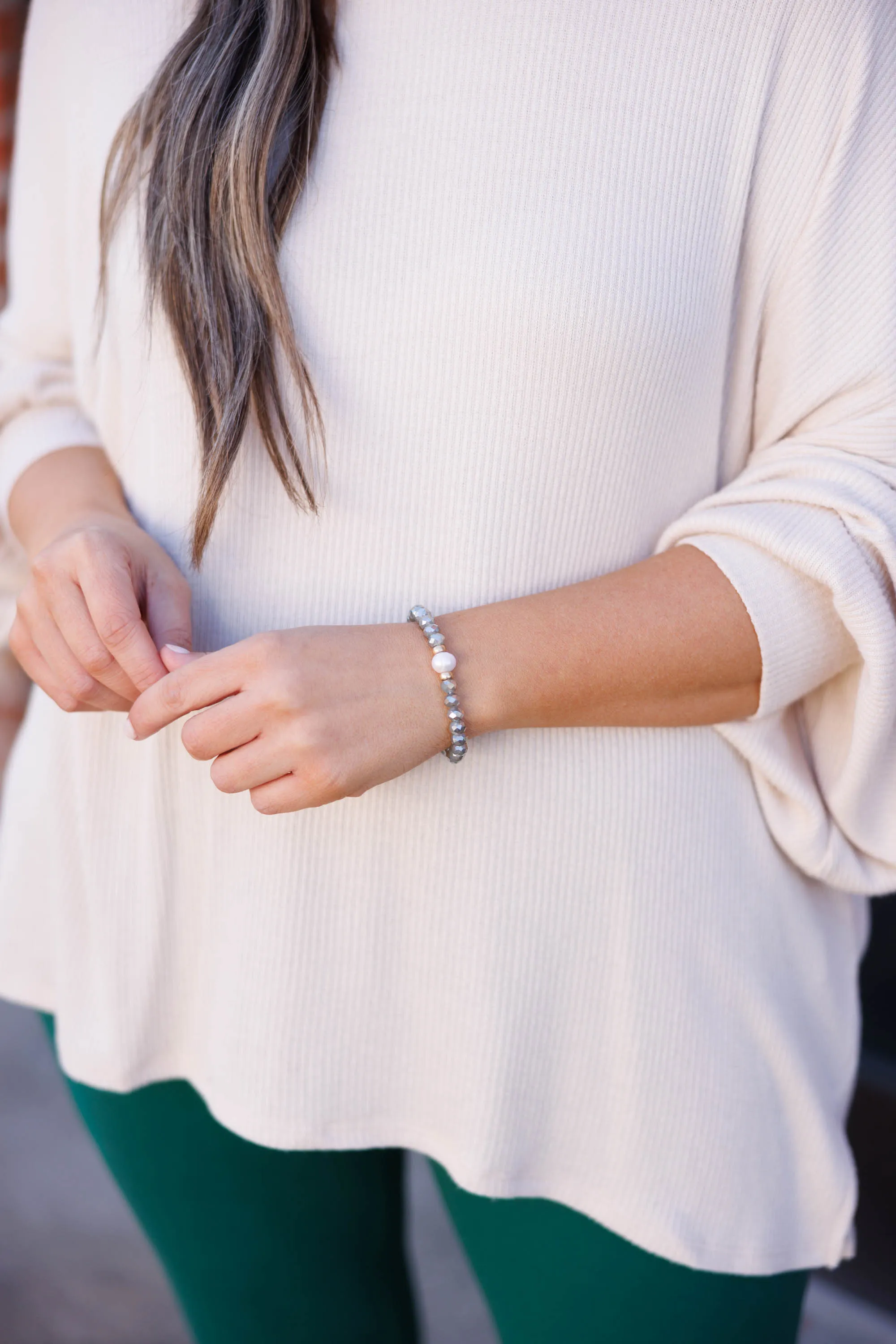 Opulent Scene Bracelet, Gray