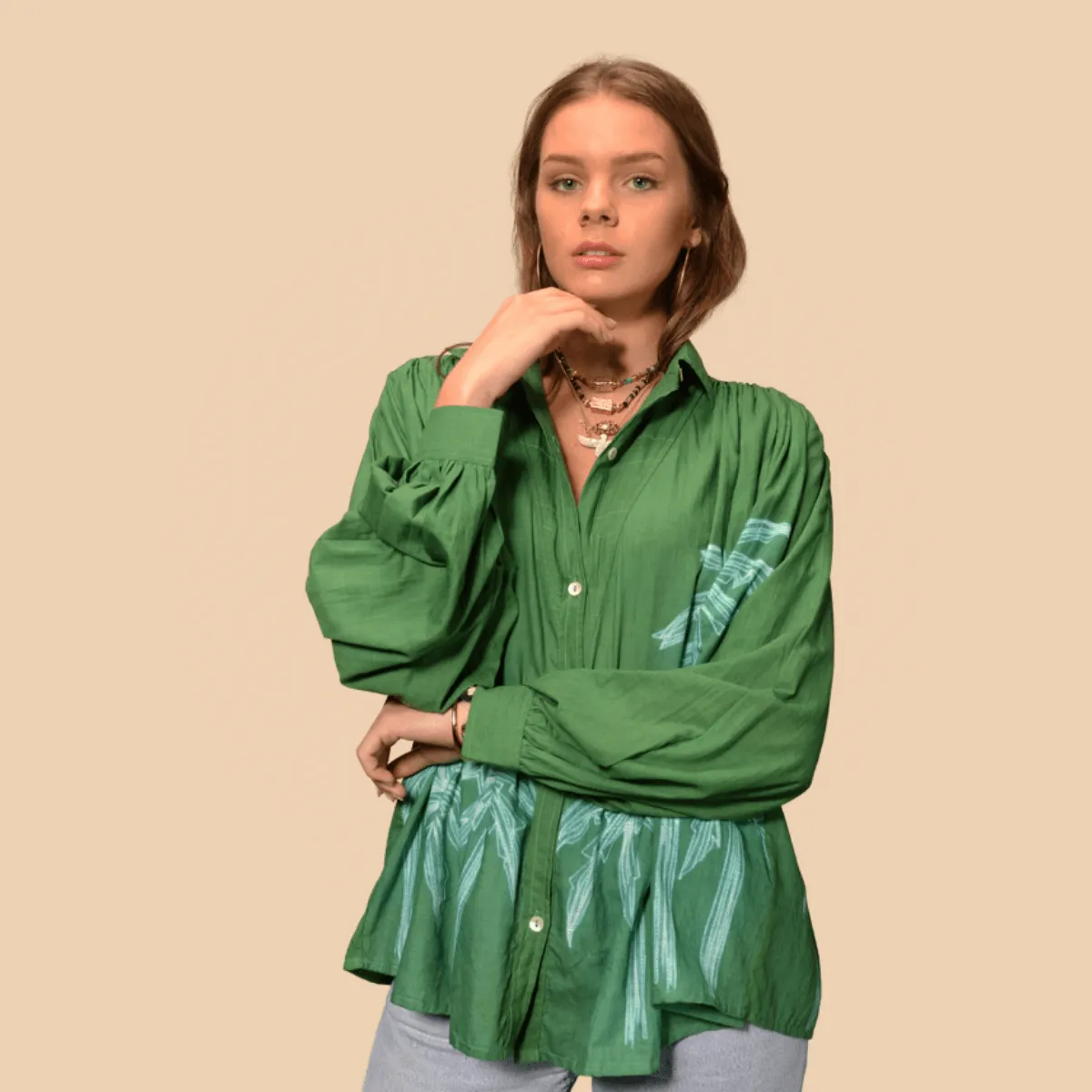 PALM BLOUSE GREEN