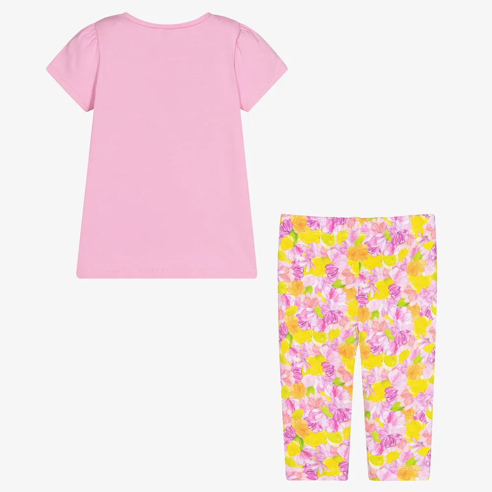 Pink & Yellow Leggings Set