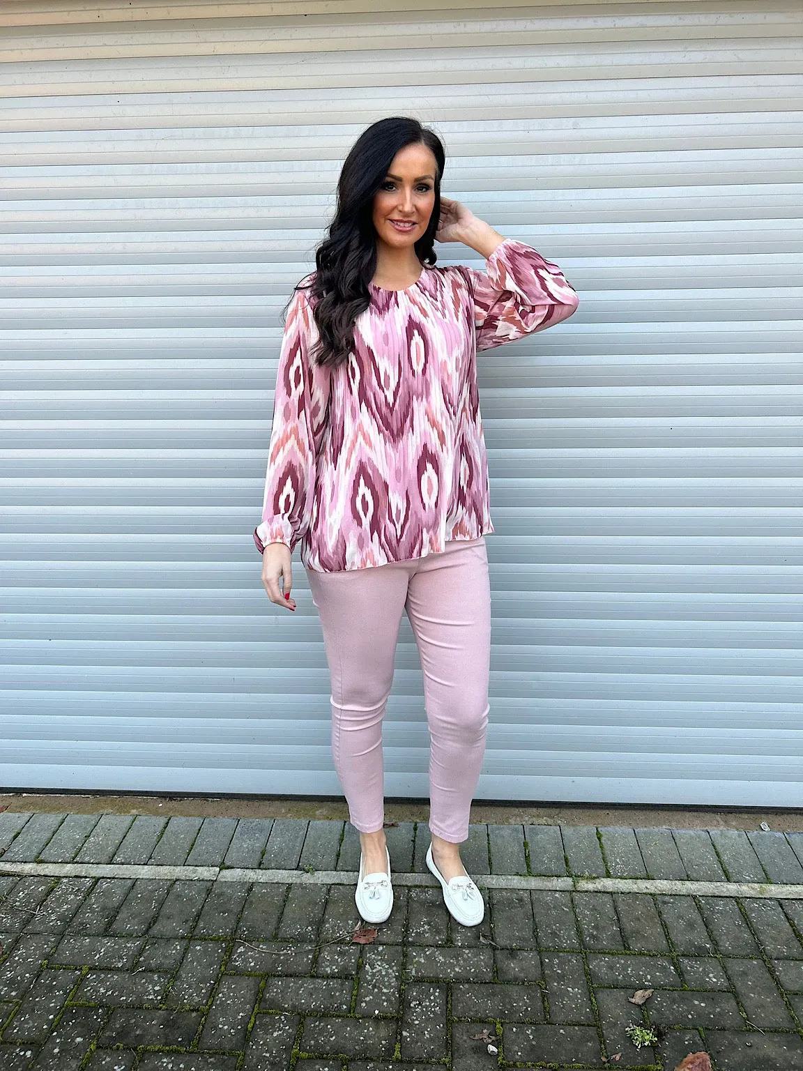 Pink Diamond Pleated Blouse Charlotte