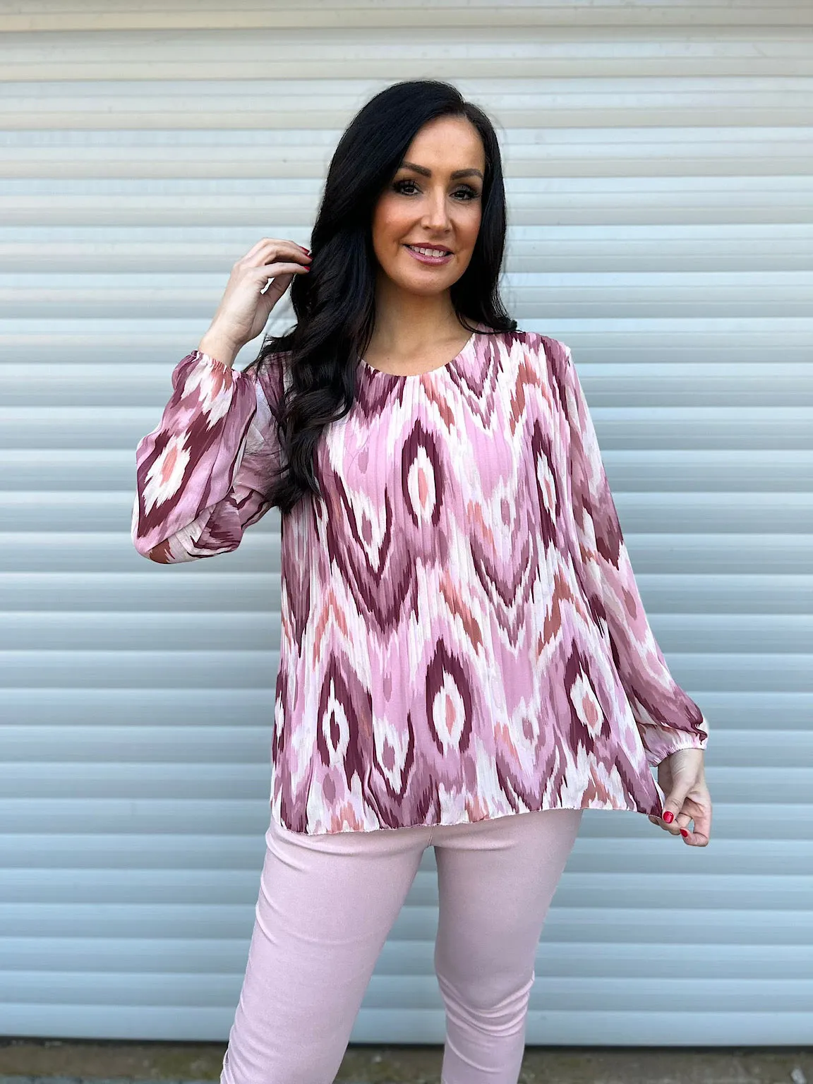 Pink Diamond Pleated Blouse Charlotte