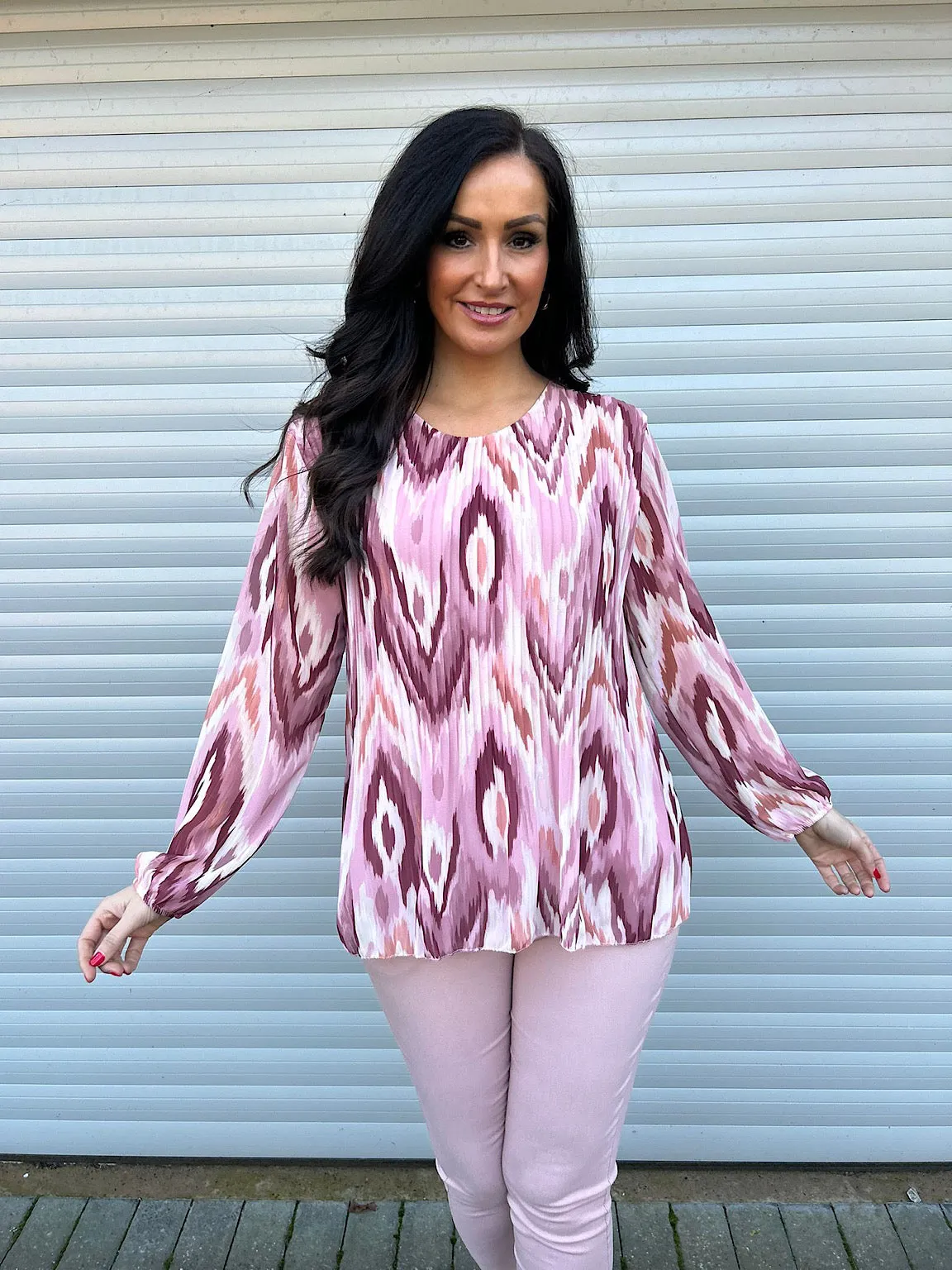 Pink Diamond Pleated Blouse Charlotte