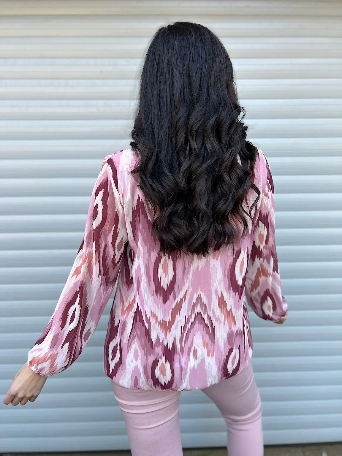 Pink Diamond Pleated Blouse Charlotte