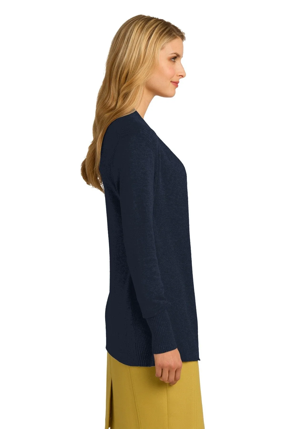 Port Authority Ladies Open Front Cardigan Sweater LSW289 Navy