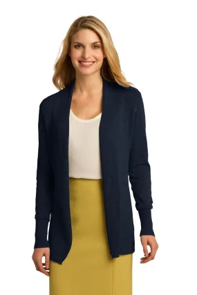 Port Authority Ladies Open Front Cardigan Sweater LSW289 Navy