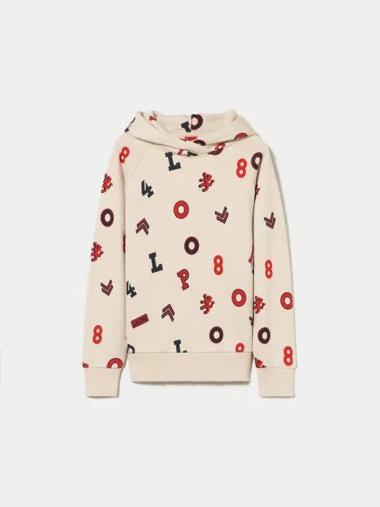 Printed hooded sweater