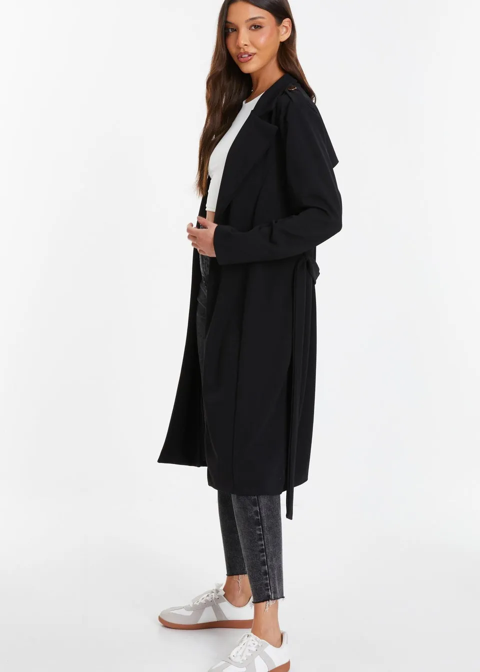 Quiz Black Duster Coat